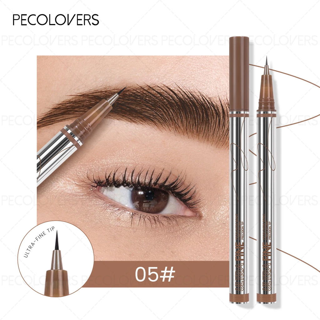 2-in-1 Soft Tip Eyebrow Pencil Eyeliner Balck Brown Waterproof Qme 05