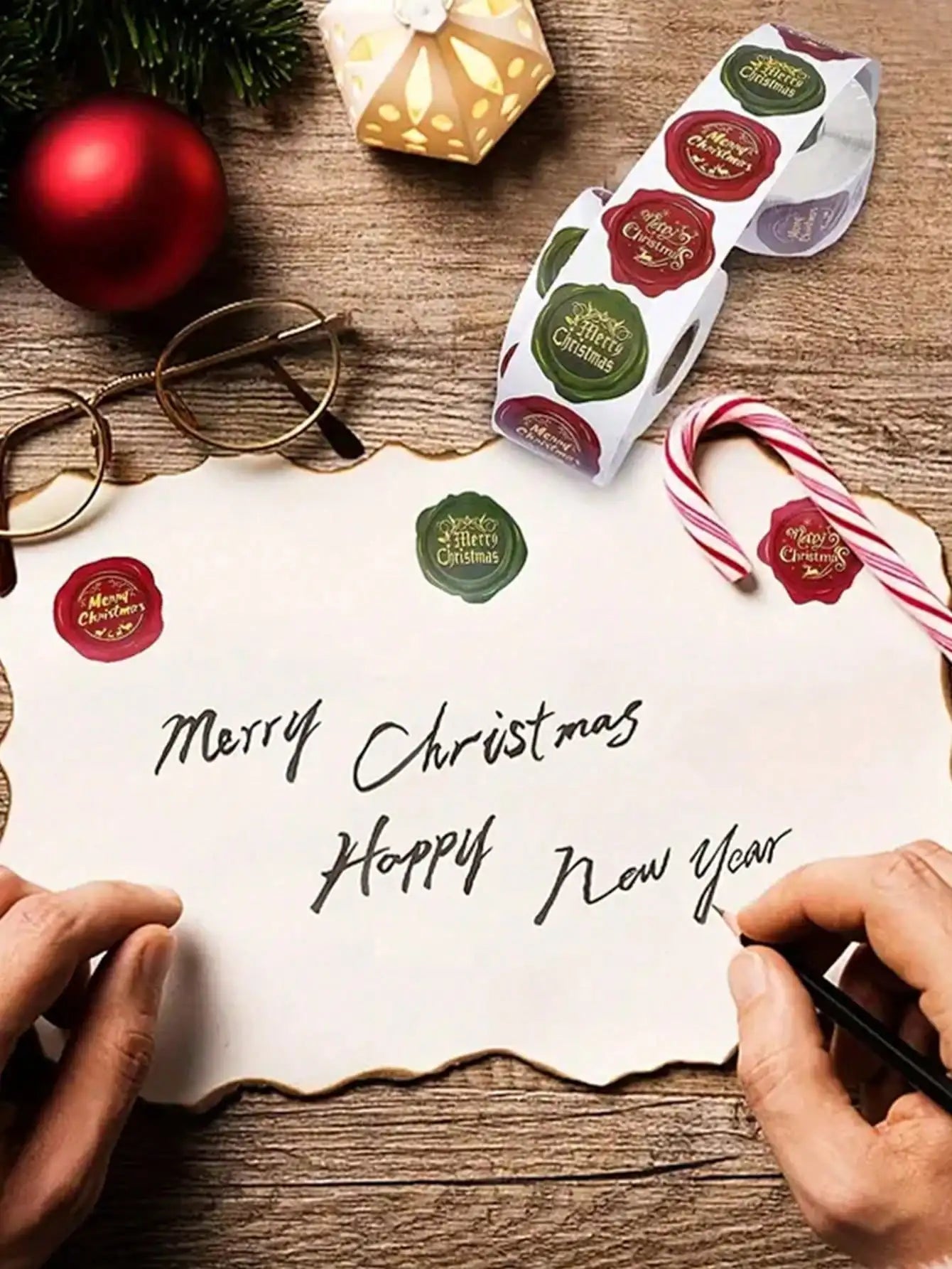 500 Sheets Roll Merry Christmas Stickers Label Suitable Homemade Qme