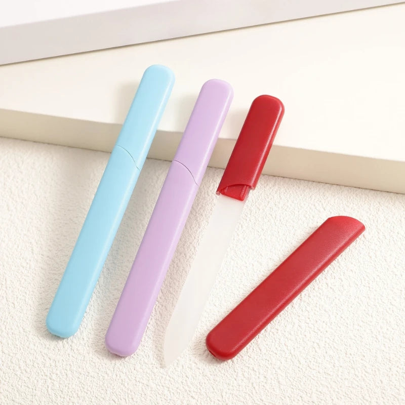 Nano Glass Nail File with Case - Professional Crystal Polishing File for Natural & Acrylic Nails, Portable Manicure Tool Qme
