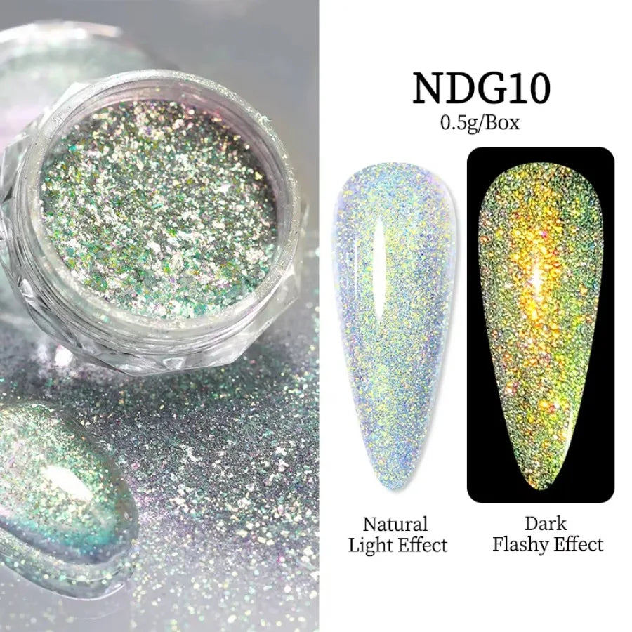 Diamond Nail Powder Supplies Reflective Glitter Sequins Sparkly Flash Qme 05
