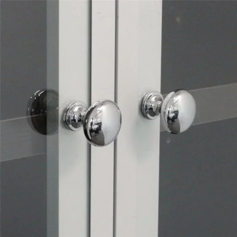 1/2Pcs Chrome Metal Door Knobs Drawer Wardrobe Kitchen Cupboard Handles Silver Furniture Accessories Door Handles Interior Doors Qme