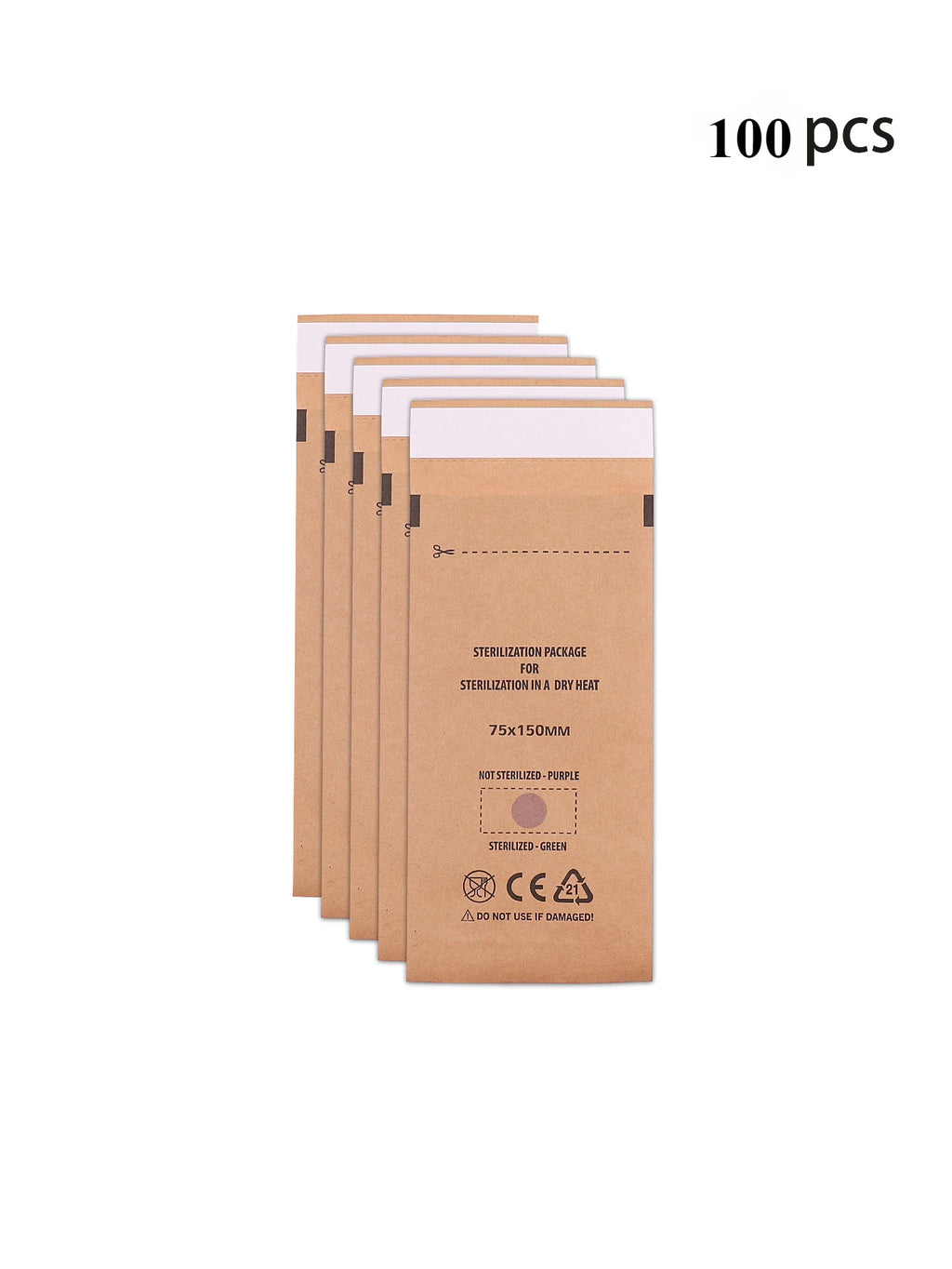 Manicure Kraft Bags Disposable Nail Art Storage Practical Tools Salon Qme 75X150MM 100Pcs