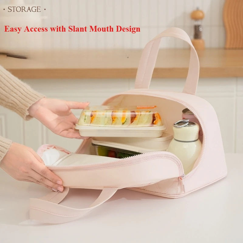 Hot Sale Large Lunch Bag Women Waterproof Concise Convenient Fresh Cooler Bags Thermal Breakfast Food Box Portable Picnic Travel Qme