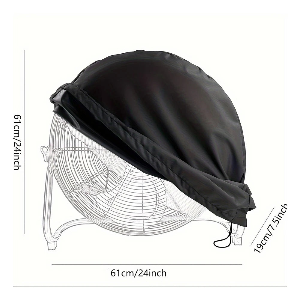 1pcs 210D Oxford Cloth Foldable Industrial Electric Fan Cover Fan Cover Sun Protection Dust Cover 61x19x61cm Black Qme