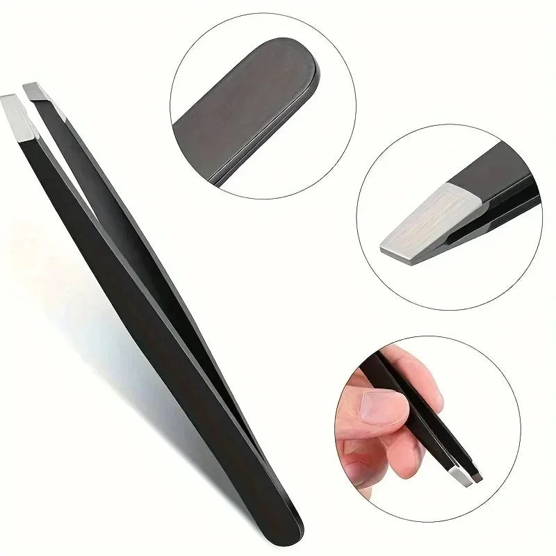 1/4pcs Professional Eyebrow Tweezers Makeup Tools Eyebrow Pinch Pliers Tweezer For Eyebrows Accessories Beauty Hair Clip Remover Qme Black 4 pcs
