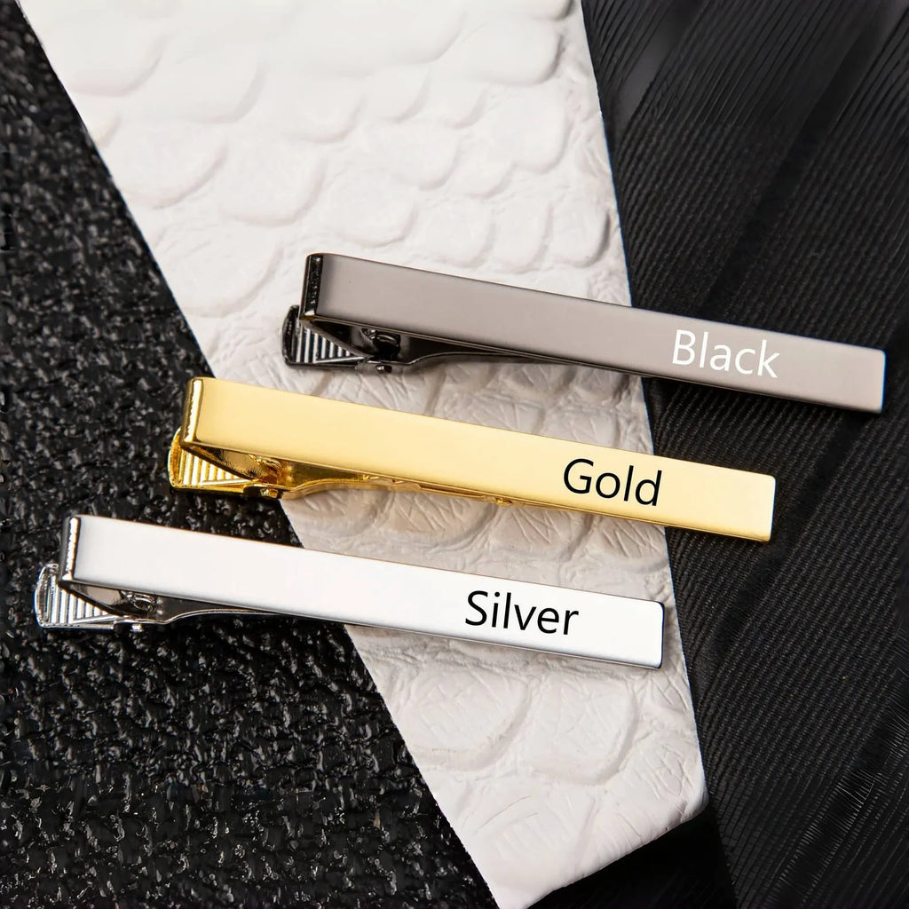 Jeshayuan Personalized Tie Clip Groomsmen Tie Bar Engraved Tie Clip Custom Tie Bar Name Tie Clip For Him Tie Clip Mens Qme