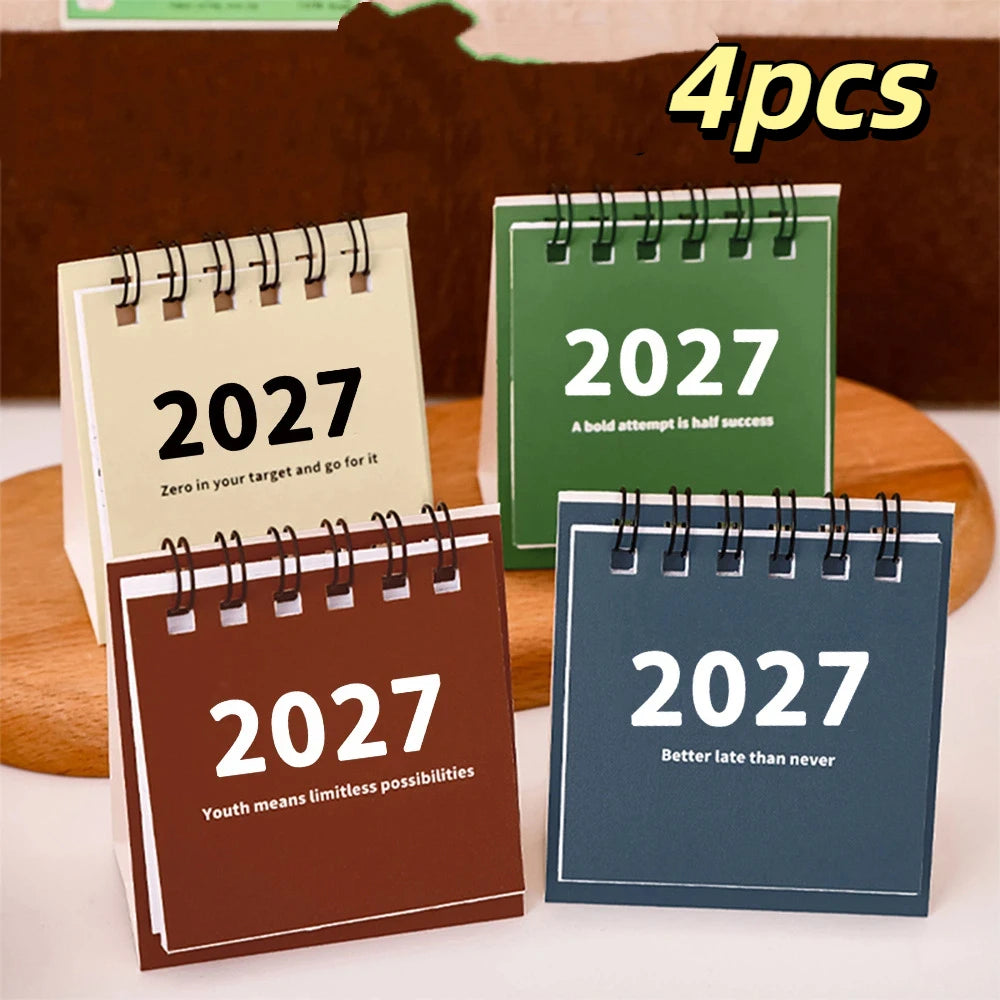 2027 Mini Travel Desk Calendar Portable Pocket Monthly Agenda Home Qme 4pcs