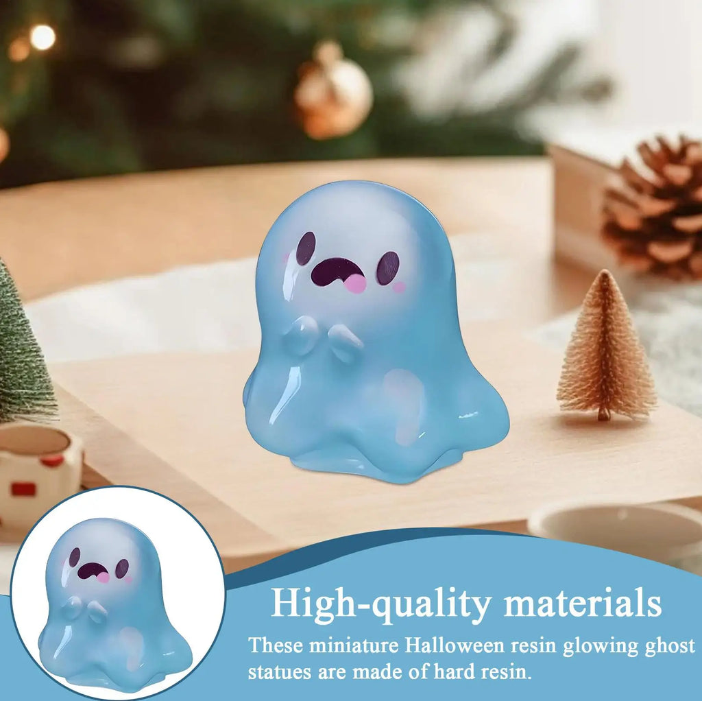 Miniature Ghost Figurines Luminous Resin Figures Small Garden Decor Qme