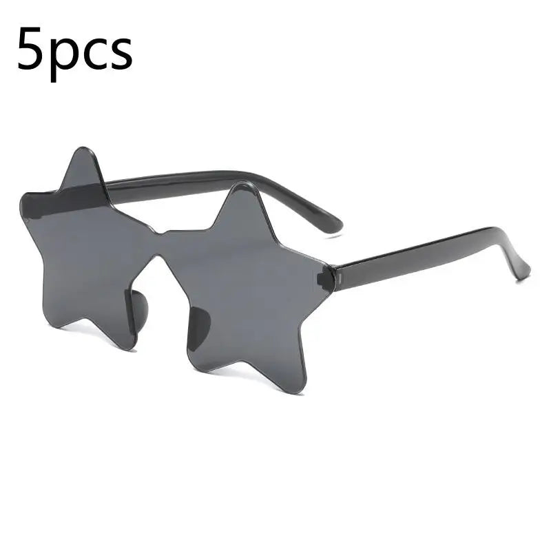 Star Shaped Rimless Sunglasses Colorful Transparent Party Glasses Qme A6