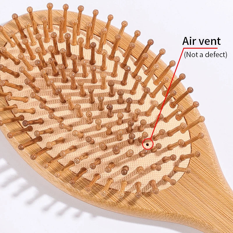 Wood Comb Professional Healthy Paddle Cushion Hair Loss Massage Brush Qme