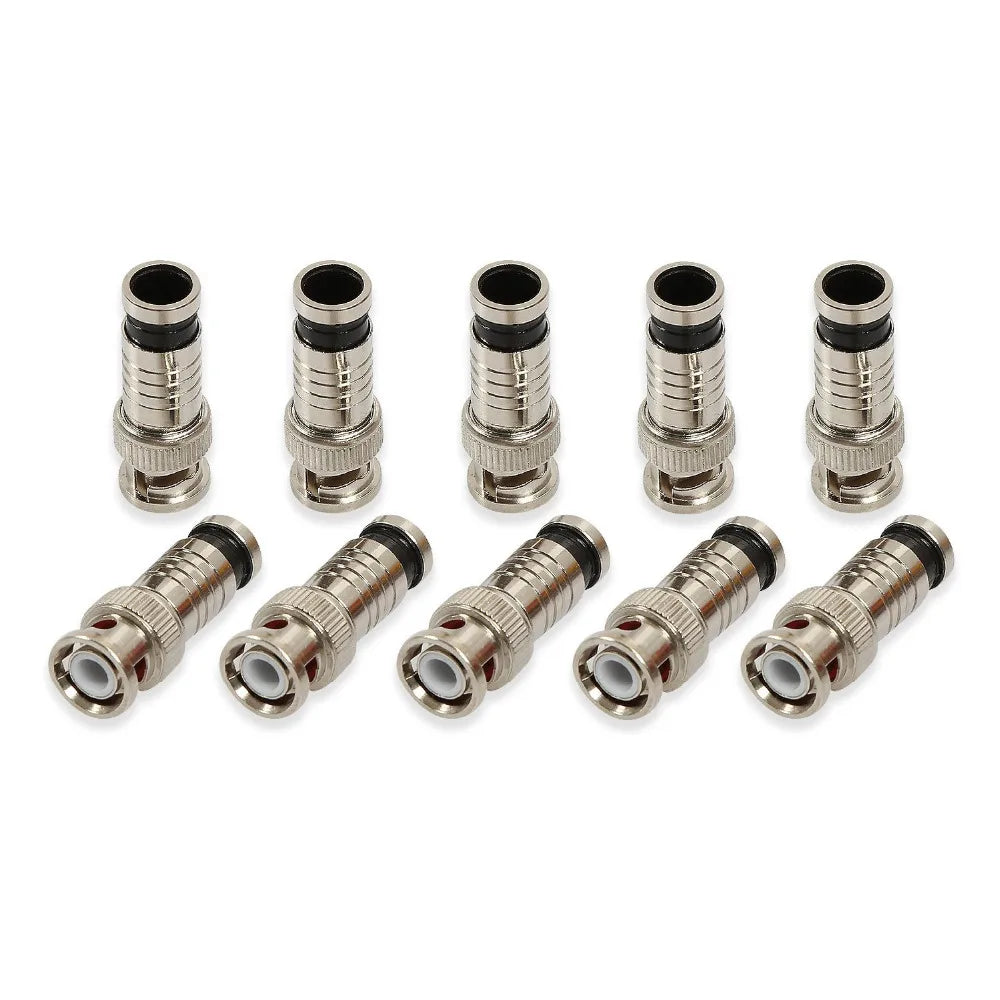20pcs Hot Selling 10PCS/lot BNC Connector Compression Connector Jack for Coaxial RG59 Cable CCTV Camera Accessories Qme
