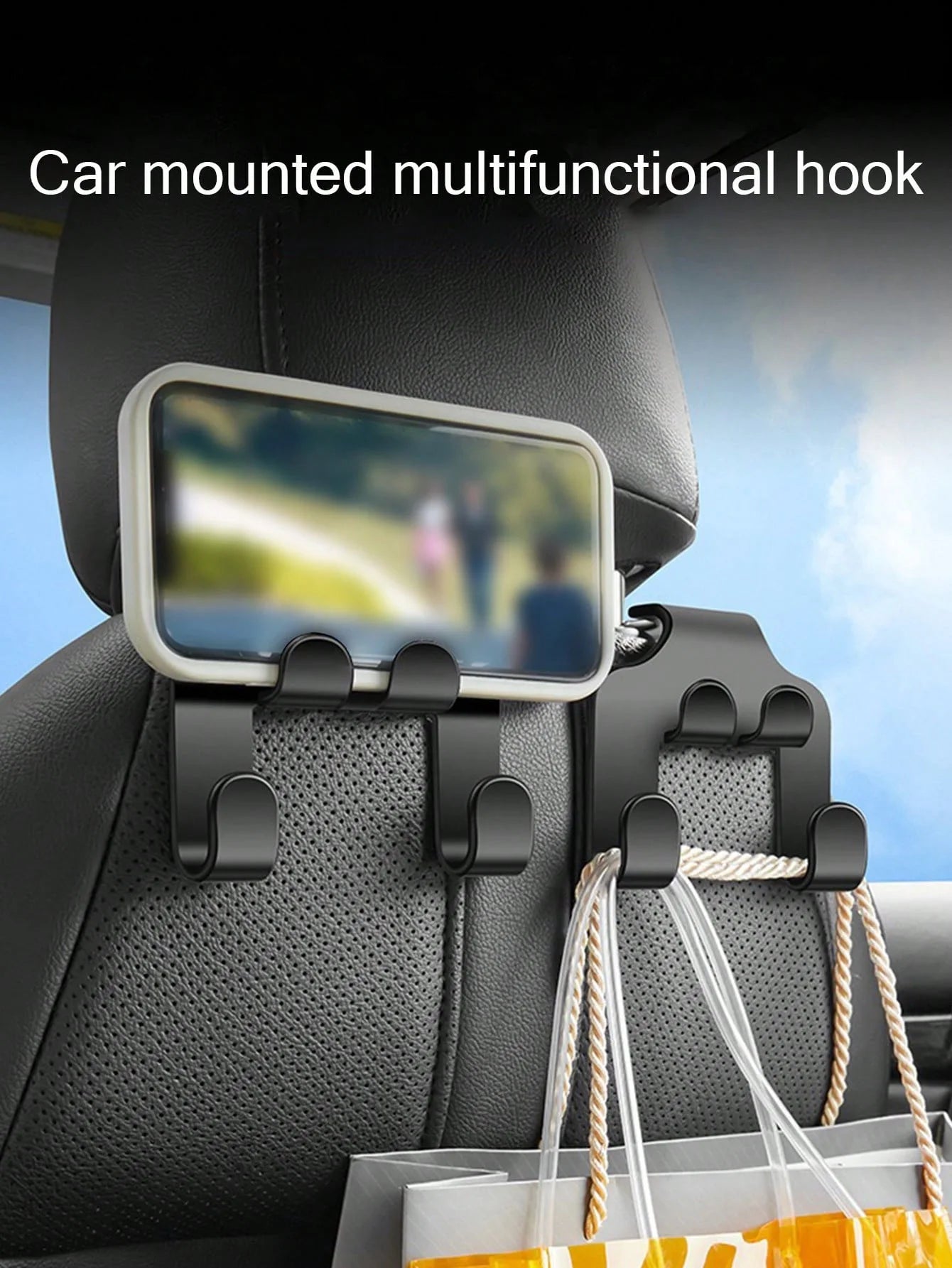 Car Multifunctional Phone Holder Hook Creative Storage Rear Seats 2 Qme