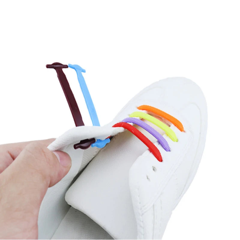Lazy Shoelace Silicone Quick Lace Elastic Women Men No Tie Kids Adult Qme
