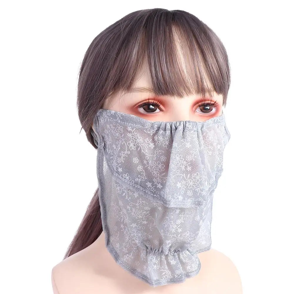 Neck Wrap Cover Breathable Fishing For Women Hiking Outdoor Sports Sunscreen Neck Scarf Face Scarves Face Cover Ice Silk Mask Qme grey