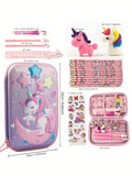 26Pcs 3D EVA Pencil Case Unicorn Dinosaur Stationery Set Pencil Pouch with Pencils Eraser Sharpener Stickers School Supplies Qme 26 pcs unicorn