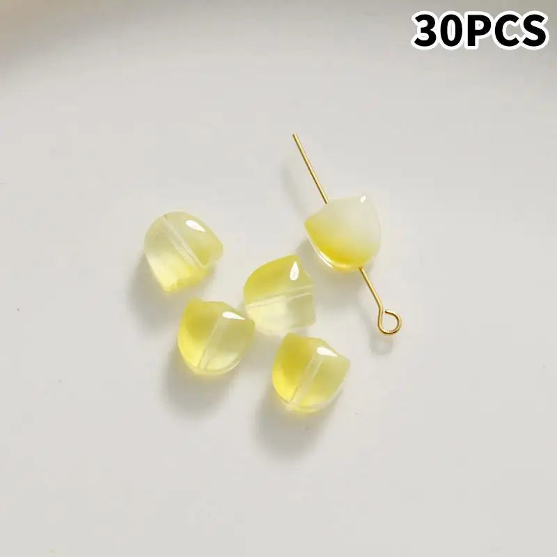 DIY Lampwork Beads 30Pcs Multicolor Glass Flower Beads for Jewelry Making Handmade Accessories Supplies Qme A3