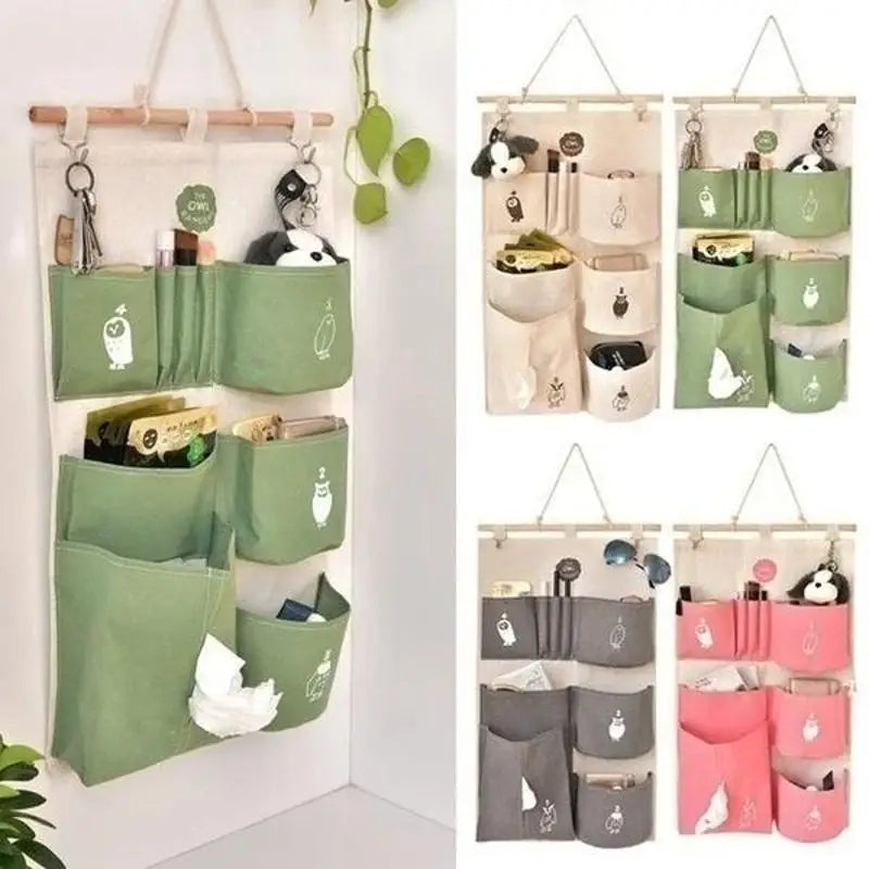 Fabric Waterproof Cotton Linen Storage Hanging Bag Creative Qme