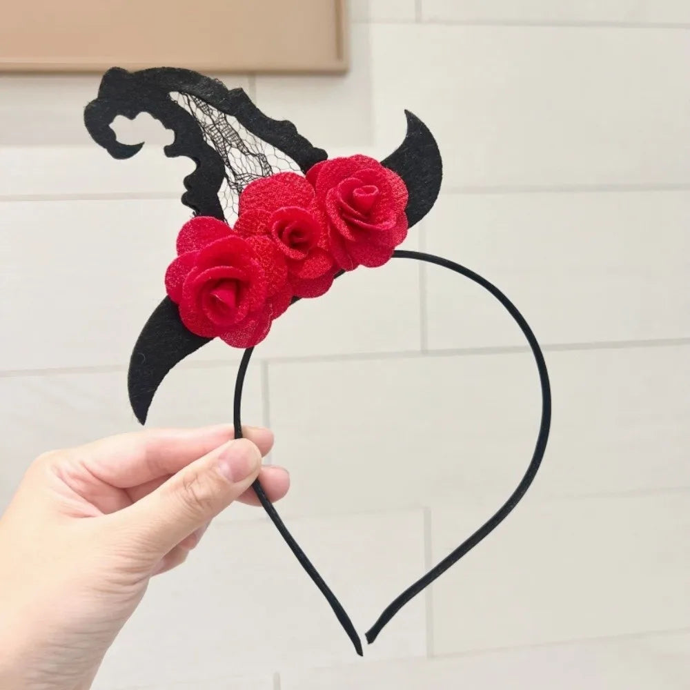 Pumpkin Halloween Flower Headband Spider Ghost Halloween Party Hair Hoop Bowknot Witch Ghost Festival Headpiece Qme StyleD