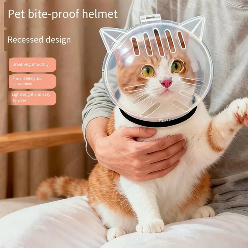 Cat Bubble Muzzle Transparent Breathable Face Cover Cat Hood for Small Dogs Bathing Shedding Nail Trimming Shower Behavior Qme