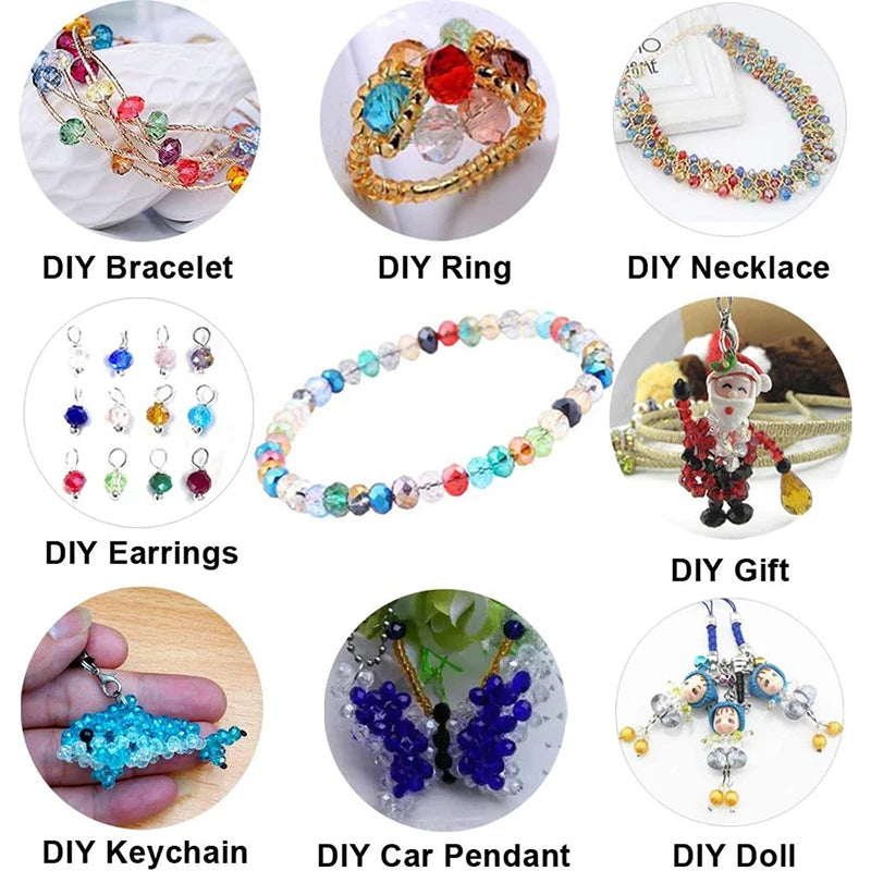 3*4mm 4*6mm Rondelle Faceted Loose Spacer Glass Beads Crystal Round Beads for Jewelry Making DIY Necklace Bracelet Accessories Qme