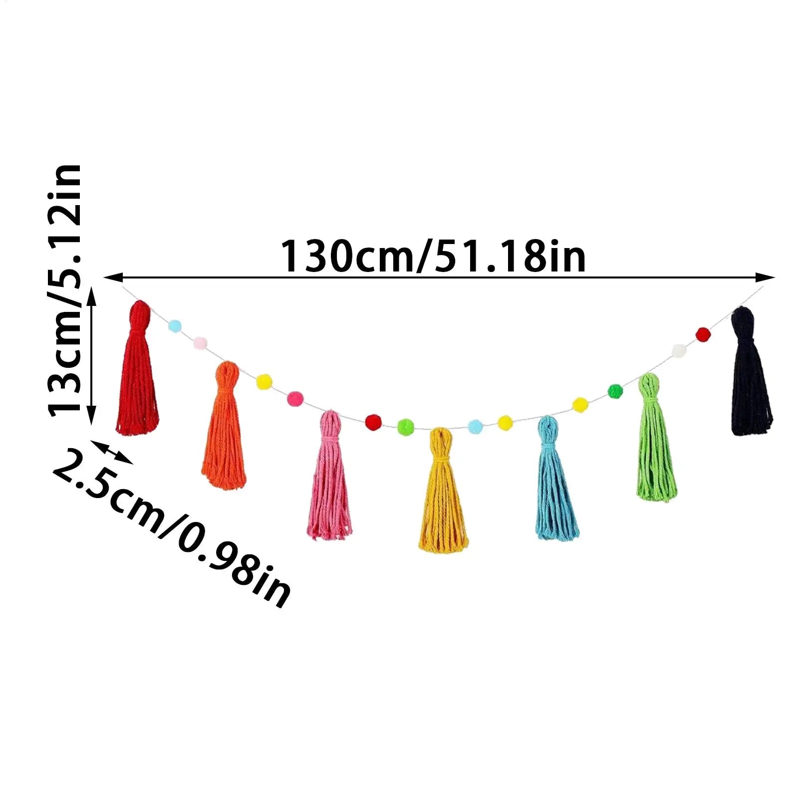 Boho Garland 3 Colorful Ribbon Seasonal Decorations Kindergarten Qme