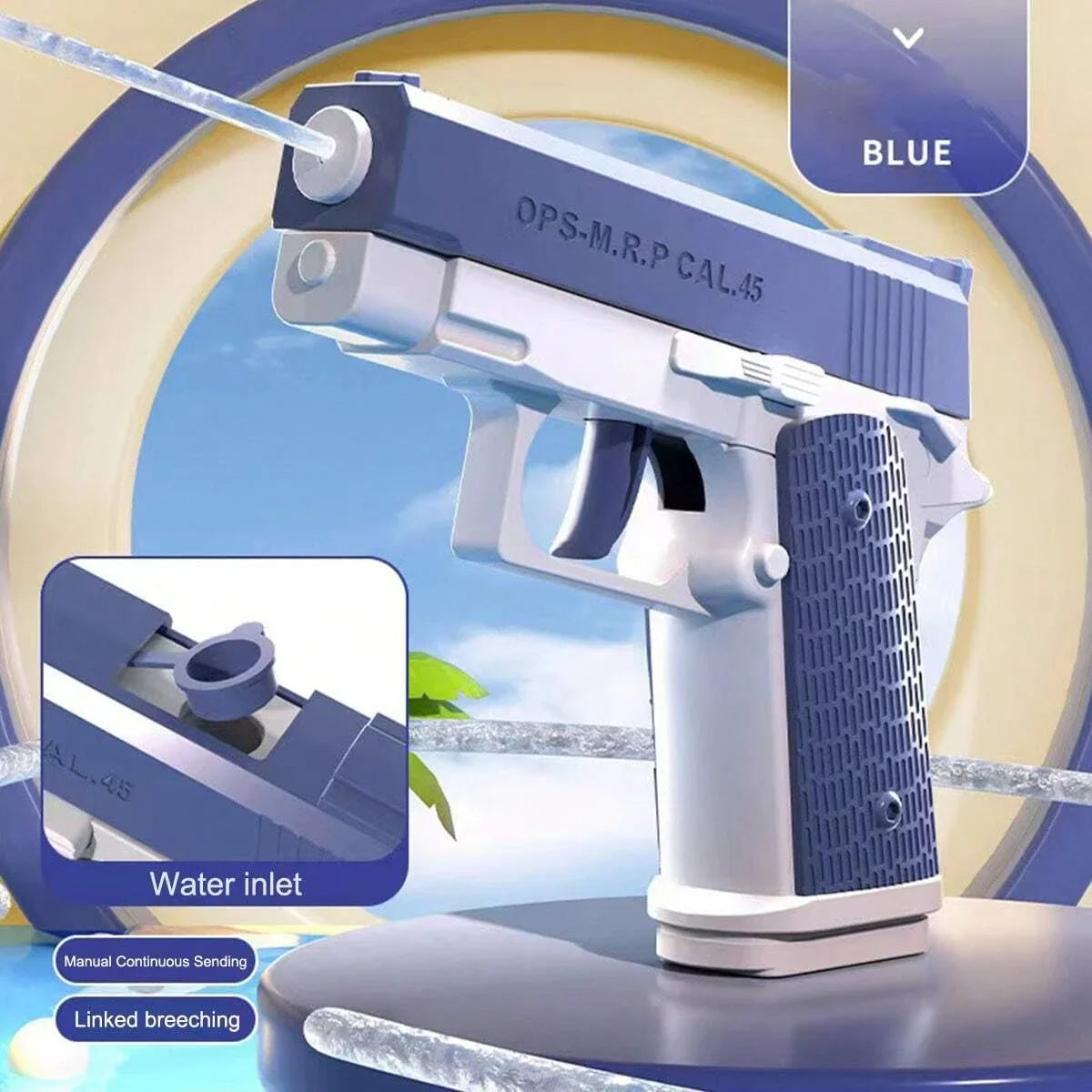 M1911 Water Guns Pistol Toy Squirt Guns, Summer Pool Beach Shooting Games Outdoor Toys, Water Blaster Pistol Boy Kids Adult Gift Qme DEEP BLUE