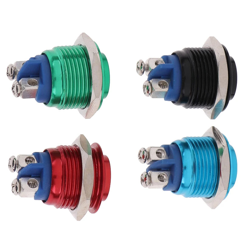 1Pc Momentary Push Button Switch 16mm Waterproof Mount Button Switch. Qme