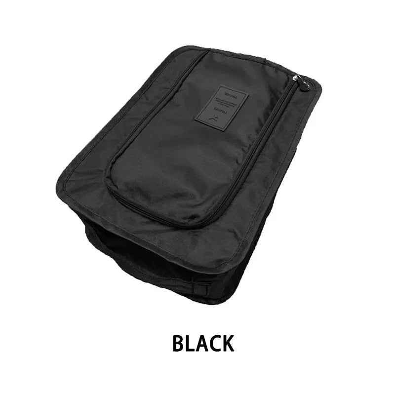 High Quality Portable Travel Shoe Bag Underwear Clothes Bags Shoe Organizer Storage Bag Multifunction Travel Accessories Qme Single layer-Black