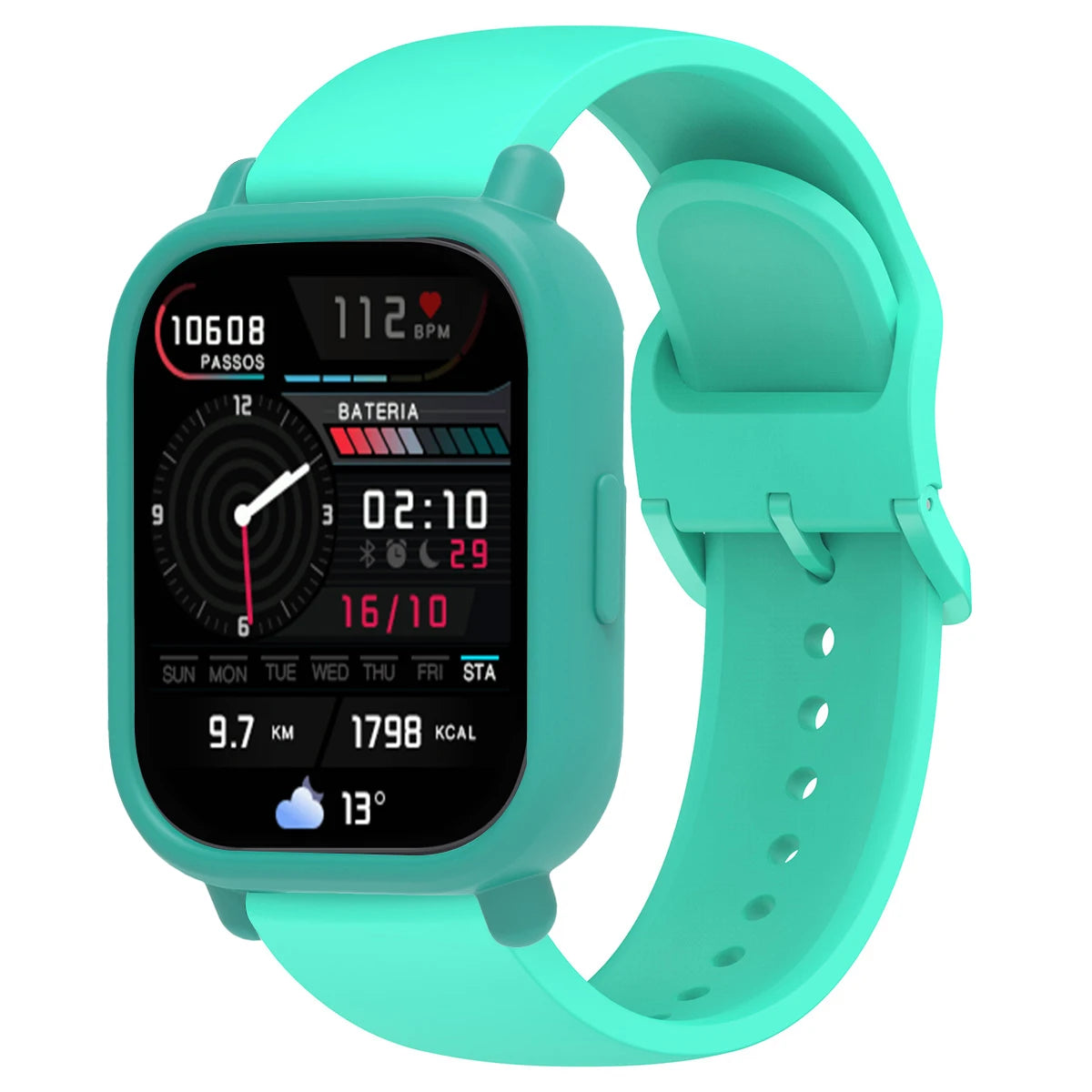 Silicone Case + Strap for Redmi Watch 5 Lite / 5 Active Repacement Bracelet Belt Smart Watchband Protective Shell Cover Qme Teal Redmi Watch5 Active
