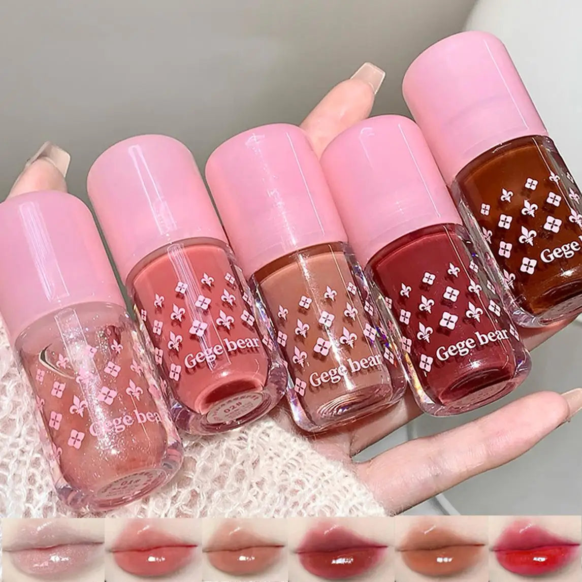 Gege Bear Pure Lip Gloss Moisturizing Watery Mirror Clear Lipstick Qme