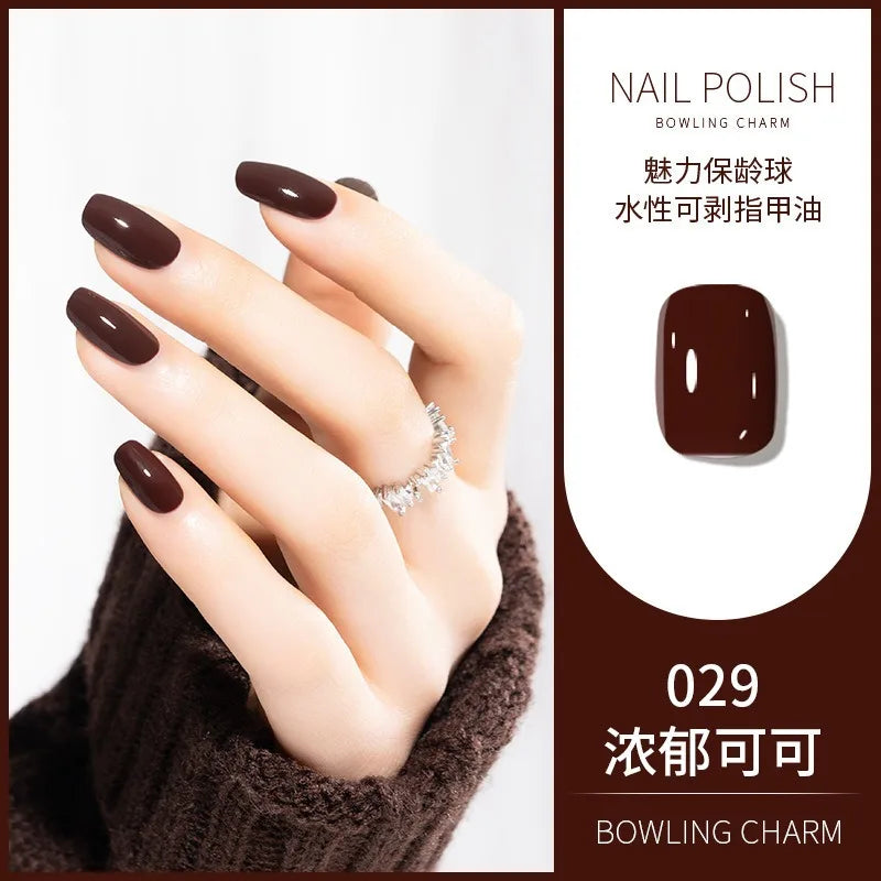 40 Colors New Nail Polish for Summer Water-based Quick Drying Tearable Nail Art Semipermanent Monochrome No Baking Lamp Varnish Qme 029