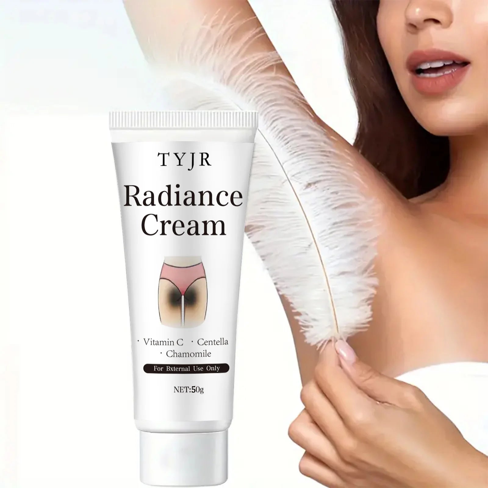 Snow White Cream Contains Niacinamide and Centella Asiatica, Whitening Lotion for Body and Private Parts, Underarm Rejuvenation Qme
