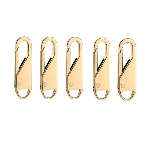 10PCS Universal Zipper Puller Detachable Metal Zipper Head Repair Kits For Zipper Slider DIY Craft Sewing Clothes Accessories Qme Golden 5PCS