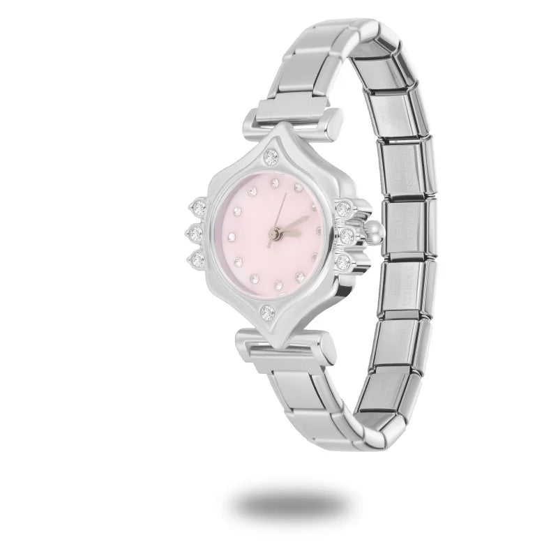 2025New Fit 9MM Width Italian Charm Square Zircon Elastic Watch High Quality Bracelets Bangle for Party Birthday Daily DIY Gifts Qme Style 26