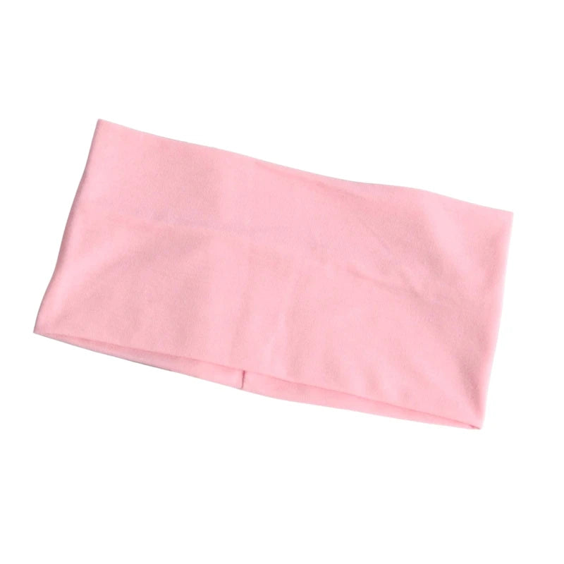 Wide Headband Sports Cycling Wash Face Hairbands Soft Yoga Knitted Qme Pink