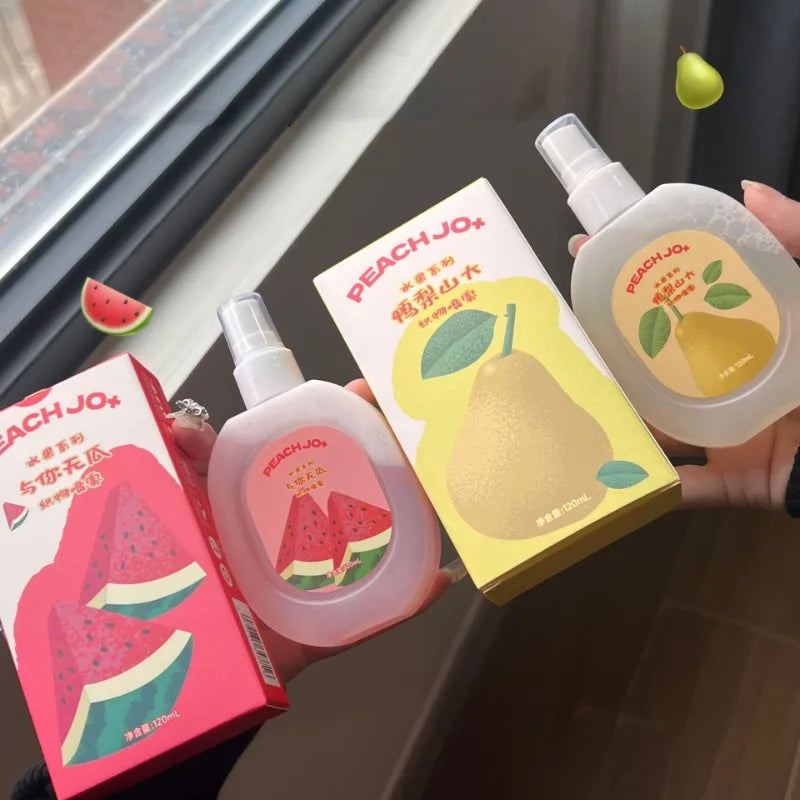 Fruit Pear Peach Grape Fragrance Clothing Deodorizer Spray Lasting Light Fragrance Deodorants Perfume Air Freshener Liquid 120ml Qme