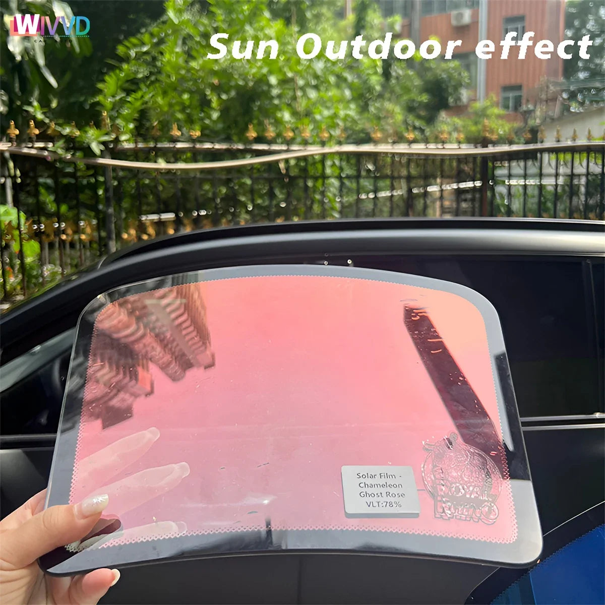 Solar Tint Film Ghost Rose Red Chameleon VLT78% Windscreen Foils Car Front Rear Window Tint Windshield Protection Qme
