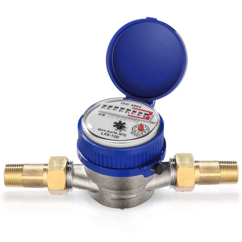 1 PCS Single Jet Water Meter Brass Water Meter Home And Garden Use Flow Water Meter Plastic Qme