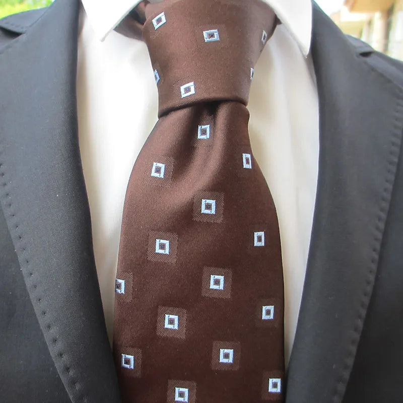 100 Silk Brown Red Gradient Patterned Neat Tie Men's Formal Business Qme RT7
