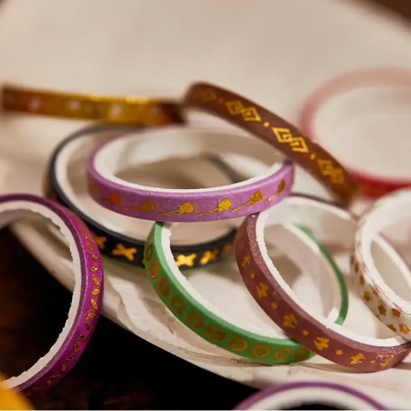 Washi Tape Gold Foil Decorative Adhesive Scrapbooking Ribbons Diary Qme