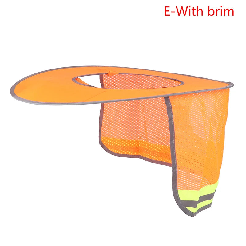 Summer Sun Shade Safety Hard Hat Neck Shield Helmets Reflective Brim Qme E