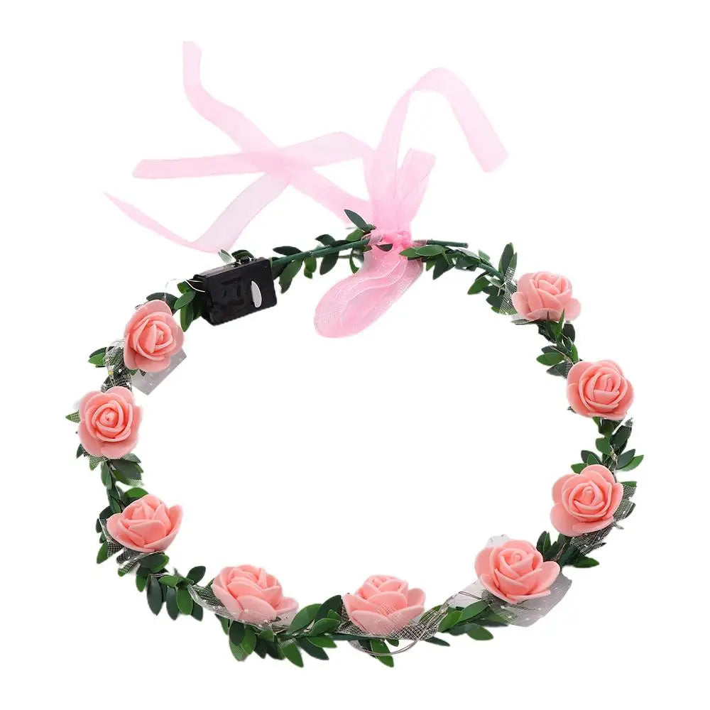 Elegant Vintage Luminous Foam Party Headwear Crown Flower Headband Qme