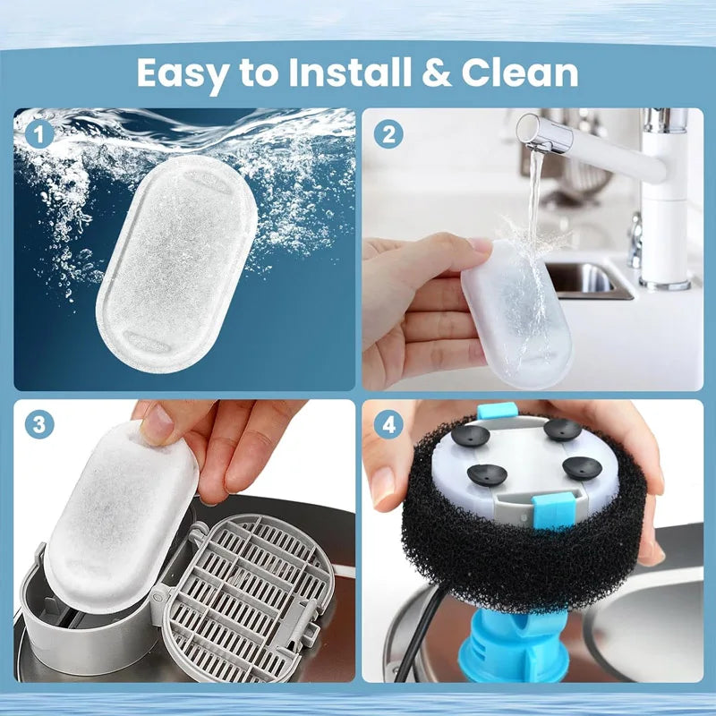 Ten pack suitable for 12 oz/3.2L and 64 oz/2L pet automatic fountain water dispenser filter accessories Qme