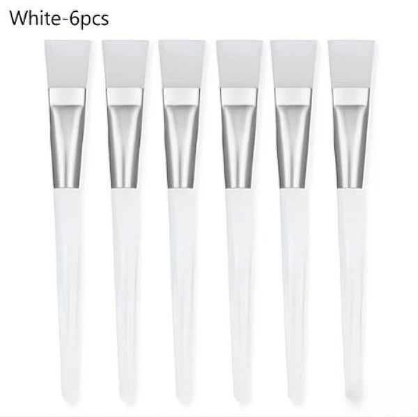 Facial Mask Brushes Soft bristle Transparent Crystal Rod Face Applicator Brush DIY Skincare Salon Spa Makeup Tools Qme 6pcs-White