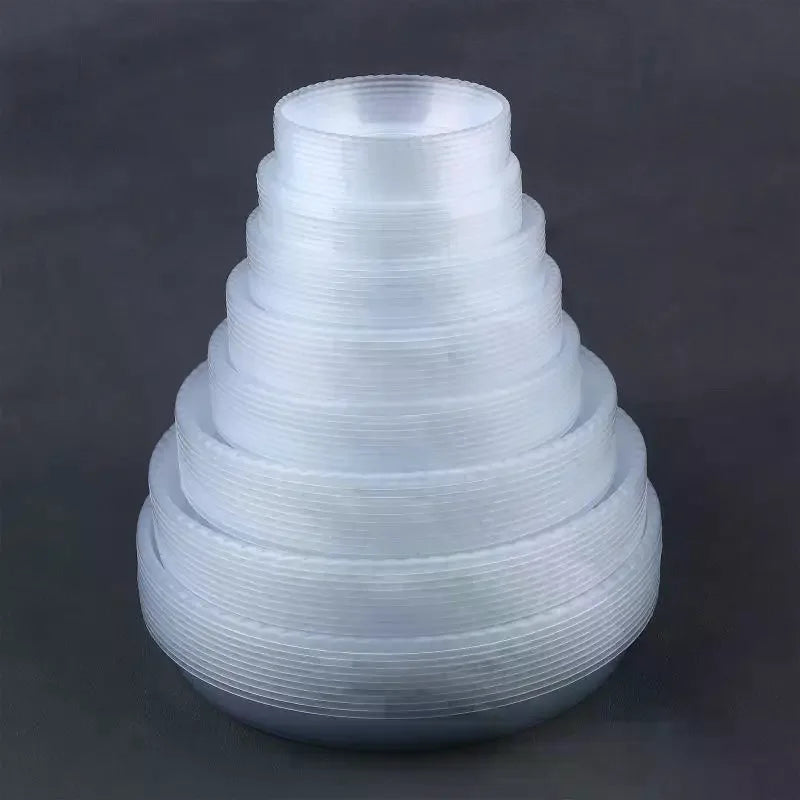 10pcs New Round Flower Pot Tray Clear Desktop Plant Saucer Plastic Trash Storage Flower Pot Base Qme
