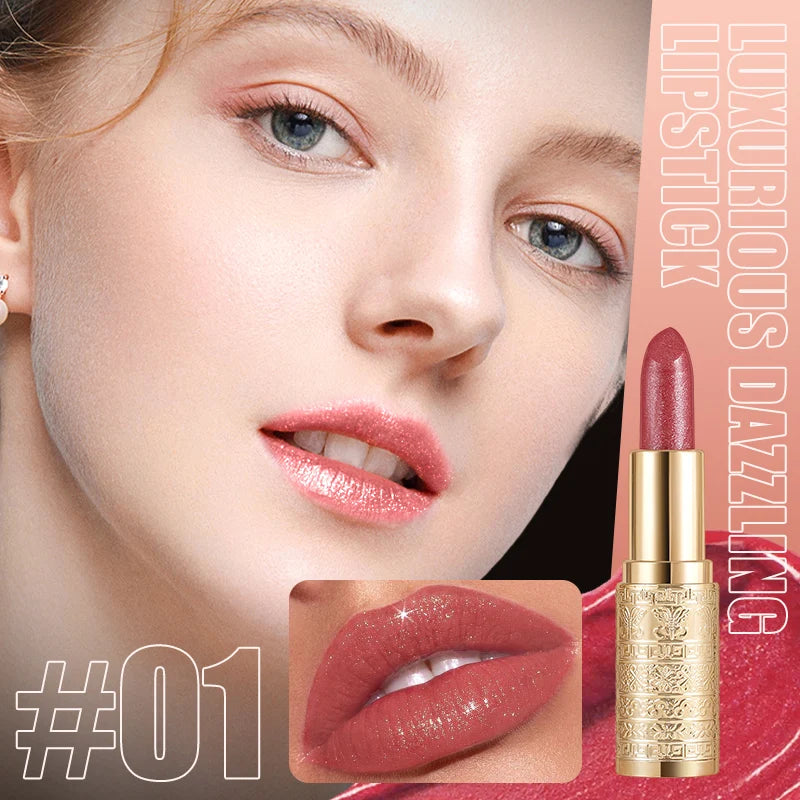 Shining Lipstick Long-lasting Formula Vibrant Colors Easy Apply Qme 01