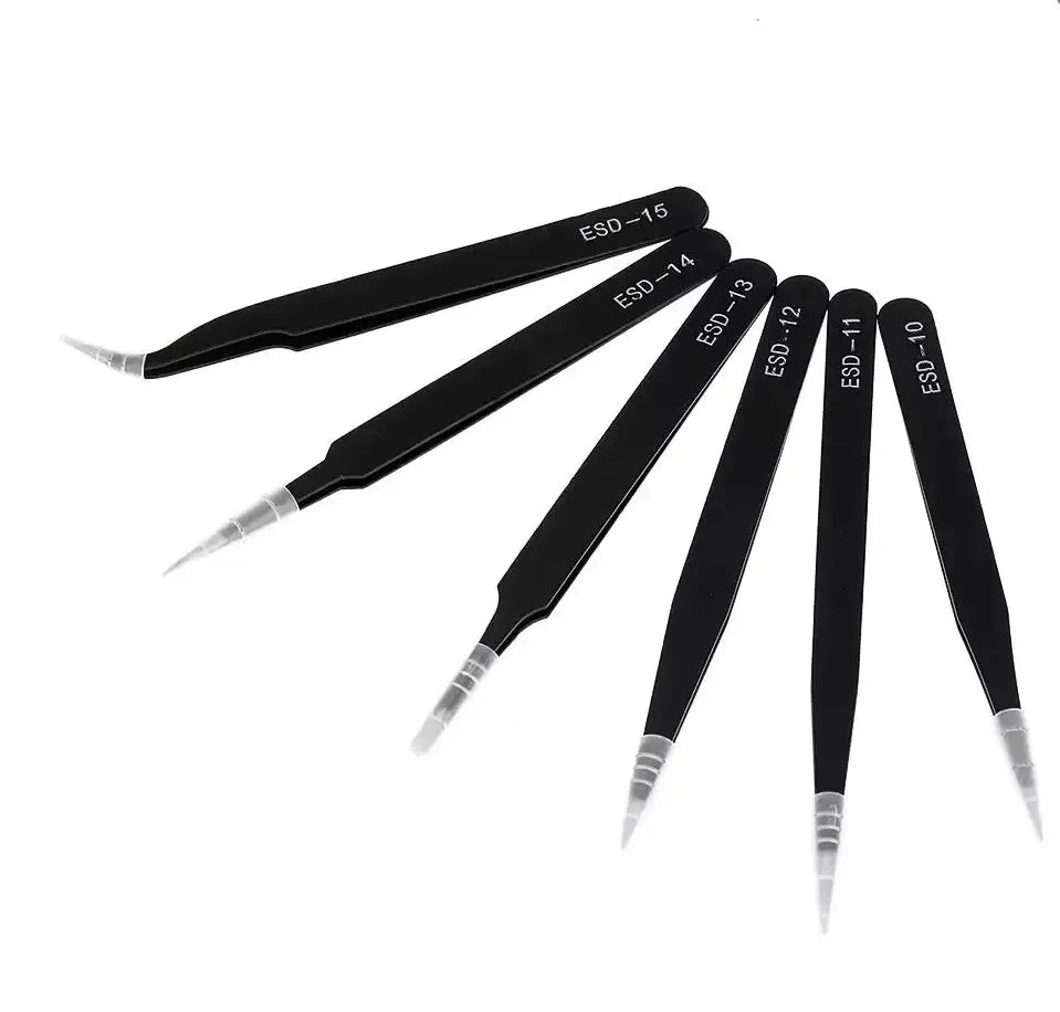 Antistatic Stainless Steel Tweezers Precision Maintenance Industrial Qme