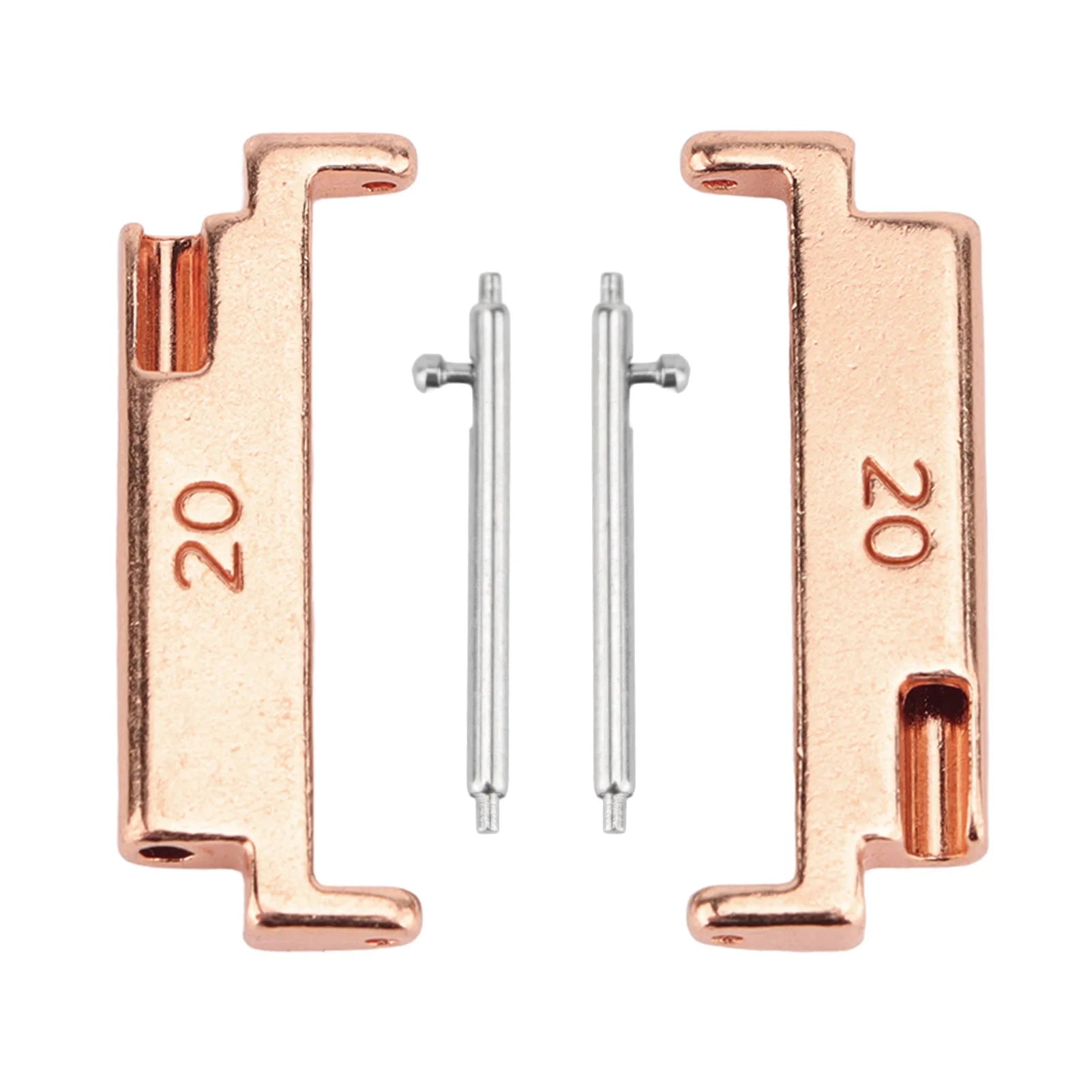 Metal Watch Band Adapter 22mm 1 Pair Metal Watch Band Adapter 20 To 22mm Watch Strap Connection Adapter with Spring Qme rose gold