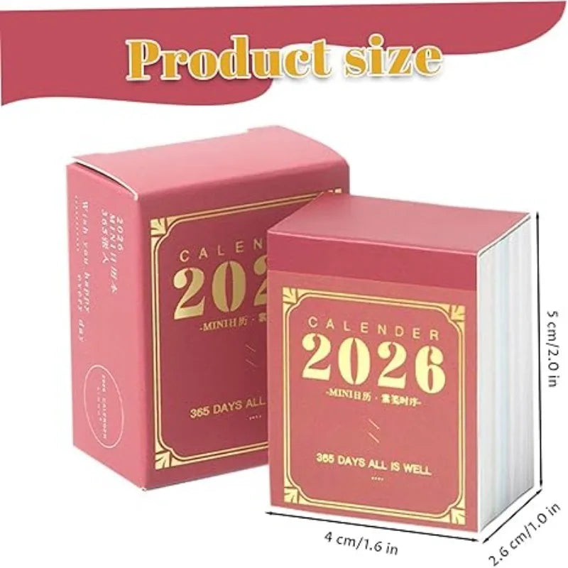 2026 Mini Desk Calendar Small Tear-off Office Student Planner Qme