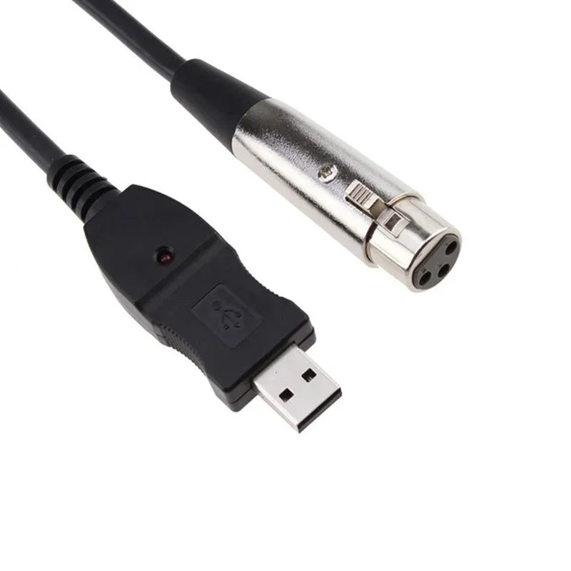 3m for Notebook MAC 2019 NEW USB Microphone Mic Link Cable Adapter Male XLR Female Cable for PC Qme